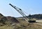 Largest Walking Dragline Excavator in the chalk quarry. Big Muskie in open pit mining. Mining Dragline. Heavy mining industry and