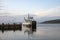 Largs/Scotland - September 25th 2019: caledonian macbrayne ferry returning to Largs