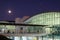Larnaca International Airport under a full moon