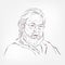 Lars von Trier vector sketch portrait face famous