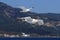 Larus michahellis. Mediterranean Seagulls over the Aegean sea