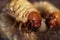 Larvae of dung beetle close-up. May beetle larvae