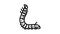 larvae silkworm line icon animation