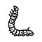 larvae silkworm line icon vector illustration