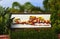 Las Americas,Tenerife,Spain - June 14, 2017:The Siam Park waterpark logo sign on a tropical plants and trees background.