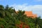 Las Americas,Tenerife,Spain - June 14,2017:View on thai style building and exterior walls of the Siam Park.