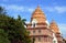 Las Americas,Tenerife,Spain - June 14, 2017:View on thai style main building and exterior walls of the Siam Park.