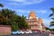 Las Americas,Tenerife,Spain - June 14, 2017:View on thai style main building and exterior walls of the Siam Park.