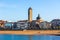 Las arenas of Getxo seafront and church