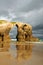 Las Catedrales beach, Ribadeo, Spain. Last ray of sun in the ear