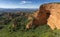 Las Medulas historic gold mining mountains near the town of Ponferrada in the province of Leon, Castile and Leon, Spain. View from