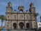 Las Palmas de Gran Canaria, Canary Islands, Spain December 23, 2020: Frontal view of Cathedral of Santa Ana at old town