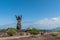 LAS PALMAS DE GRAN CANARIA, CANARY ISLANDS, SPAIN - OCTOBER 03, 2018: Statue El Atlante. Copy space for text