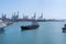 Las Palmas Oct 11, 2019: The Boudicca cruise ship docked at the port of Las Palmas de Gran Canaria in a refueling maneuver with