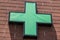 Las Vegas - Circa July 2017: Green Cross sign. The green cross is a common symbol used in the marijuana community IV