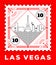 Las Vegas City Line Style Postage Stamp Design