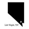 Las Vegas on Nevada State Map. Detailed NV State Map with Location Pin on Las Vegas City. Black silhouette vector map isolated on