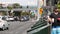 LAS VEGAS, NEVADA USA - 7 MAR 2020: People on pedestrian walkway. Multicultural men and women walking on city promenade