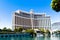 Las Vegas, NV, USA 09032018: day view of the strip with frontal view of the Bellagio and its lake