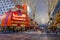 Las Vegas, NV, USA, June 15, 2018: Outdoor view of tourists walking in front of Sam boyds casino under a freemont