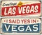 Las Vegas retro tin sign design set