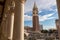 Las Vegas - Scenic view of replica bell tower of luxury hotel Venetian on the  Las Vegas Strip, Nevada