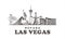 Las Vegas sketch skyline. Nevada, Las Vegas hand drawn vector illustration