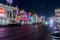 Las Vegas strip at night looking south