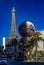 Las Vegas, USA January 18, 2023: Vertical photo of the Paris Las Vegas hotel, casino and resort with the enigmatic and famous