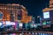 Las Vegas, USA - January 2019 Illuminated view Bellagio Hotel fountains and Las Vegas strip