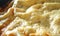 Lasagna cheese crust detail
