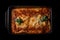 Lasagna Piece, Italian Cuisine Recipe, Cheese Lasagne, Lasagna Portion, Abstract Generative AI Illustration