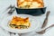 Lasagna Tray Bake With Butternut Squash, Spinach, Ricotta And Mozzarella