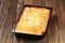 Lasagne in a baking pan