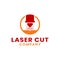 Laser Beam Plasma Machine Cutting Engraving Flat Logo Design Template
