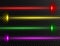 Laser beam set. Colorful laser beam collection isolated on transparent background. Neon lines. Glow party laser beams abstract eff