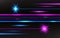 Laser beams set. Pink and blue horizontal light rays. Abstract bright lines on transparent background. Pack of beams on