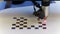 Laser cnc machine cutting square pattern