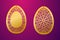 Laser Cut Happy Easter Egg. Vector stencil ornamental Easter egg