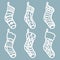 Laser cut template. Socks, stockings, knee socks, Silhouette for cutting. Christmas paper craft. Geometric, knitting and openwork