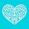 Laser cut vector heart ornament. Cutout pattern silhouette with abstract shapes. Die cut element