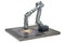 Laser cutting of metal sheet by robotic arm, 3D rendering