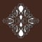 Laser cutting ornamental floral diamond design in brown color background