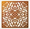 Laser cutting square panel. Fretwork floral pattern with mandala