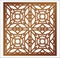 Laser cutting square panel. Openwork floral pattern with mandala