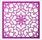 Laser cutting square panel. Openwork floral pattern with mandala