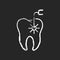 laser dental procedures chalk white icon on black background