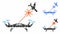 Laser Drone Strikes Airplane Mosaic Icon of Circle Dots