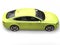 Laser lemon green modern car - high angle side view