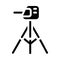 Laser level measuring equipment glyph icon vector illustration